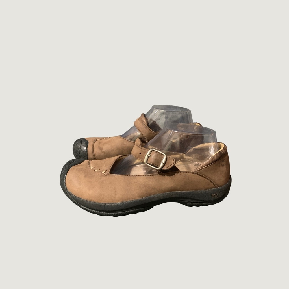 Keen Mary Jane Shoes Womens 8 Presidio Brown Leather Buckle Flat Toe Bumper